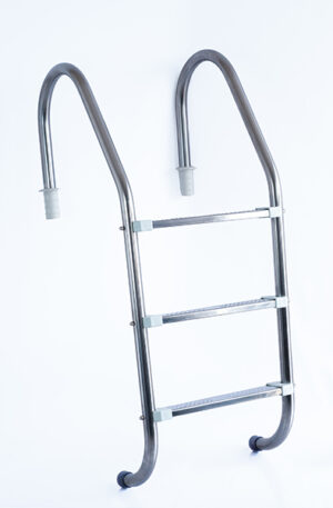 Escada de 3 Degraus Inox com Ponteira ABS