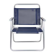 Cadeira Suporta 140kg Oversize Alumínio Resistente Azul - Mor